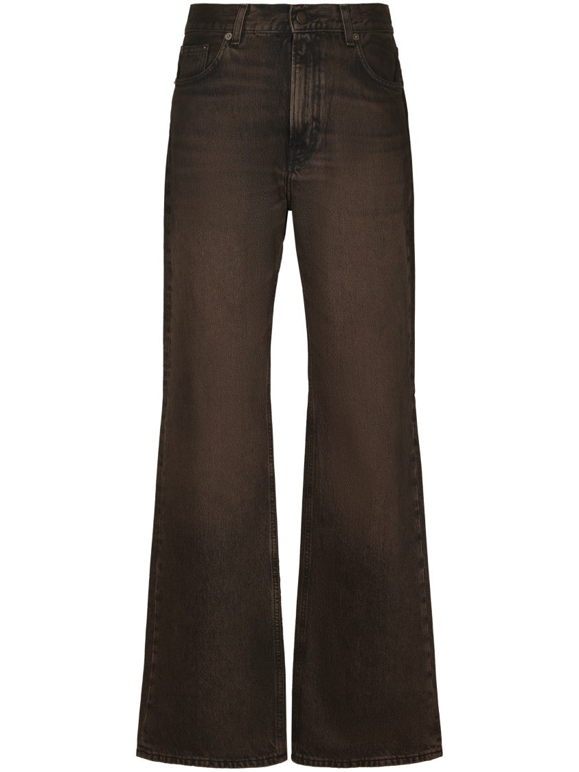 Haikure Wide-Leg High-Waist Jeans In Rich Dark Hue