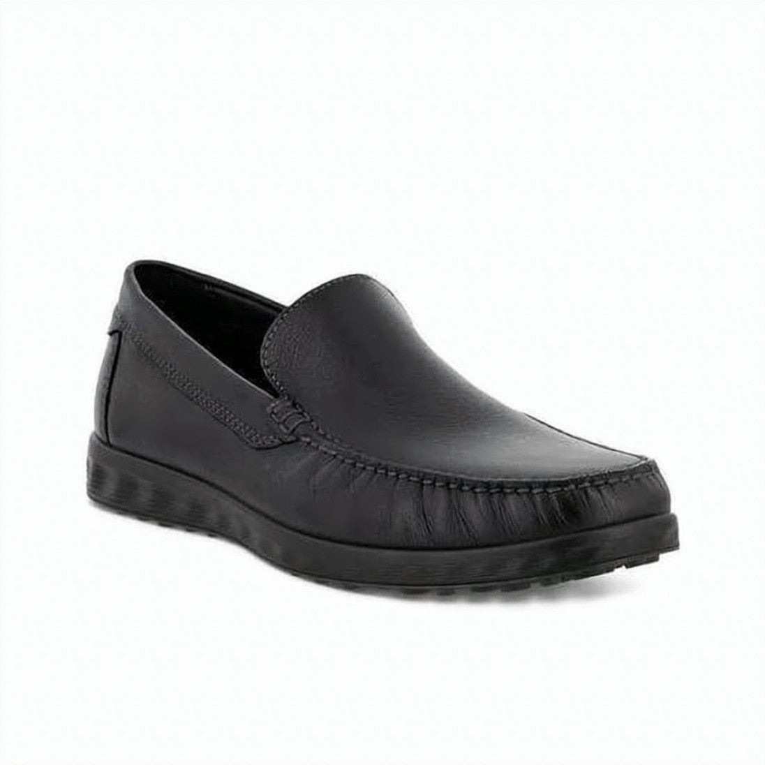 Ecco Leather Slip-On Loafers With Textured Sole
