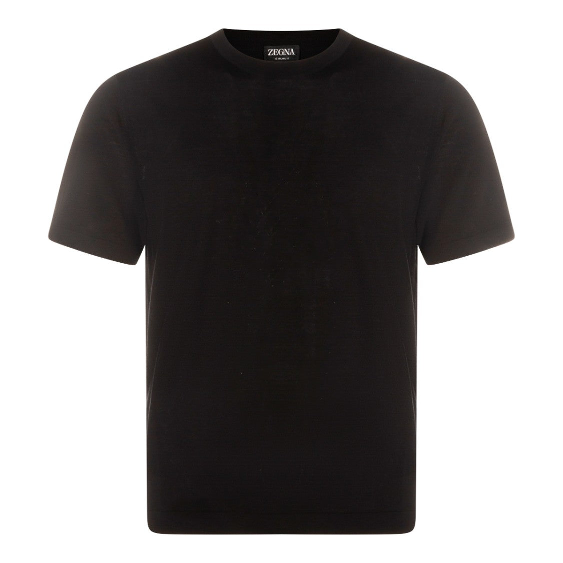 Zegna Black Cotton Crew Neck T-Shirt