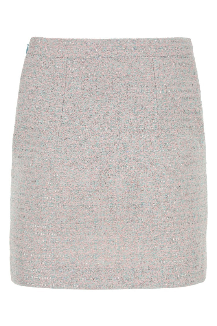 Alessandra Rich Fitted Mini Skirt With Textured Fabric