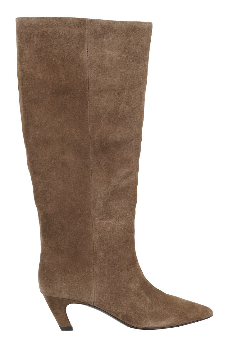 Ash Mid-Calf Pointed Toe Suede Boots