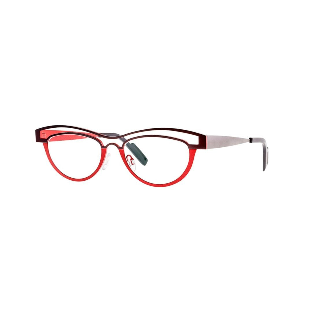 Theo Aloba 311 C 736+63 Bold Cat-Eye Eyeglasses With Metallic Temples