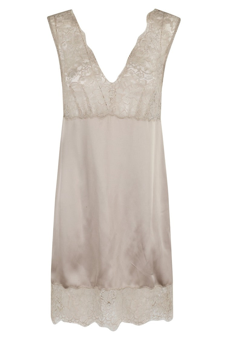 Stella Maxwell X Marella Greige Satin Slip Dress
