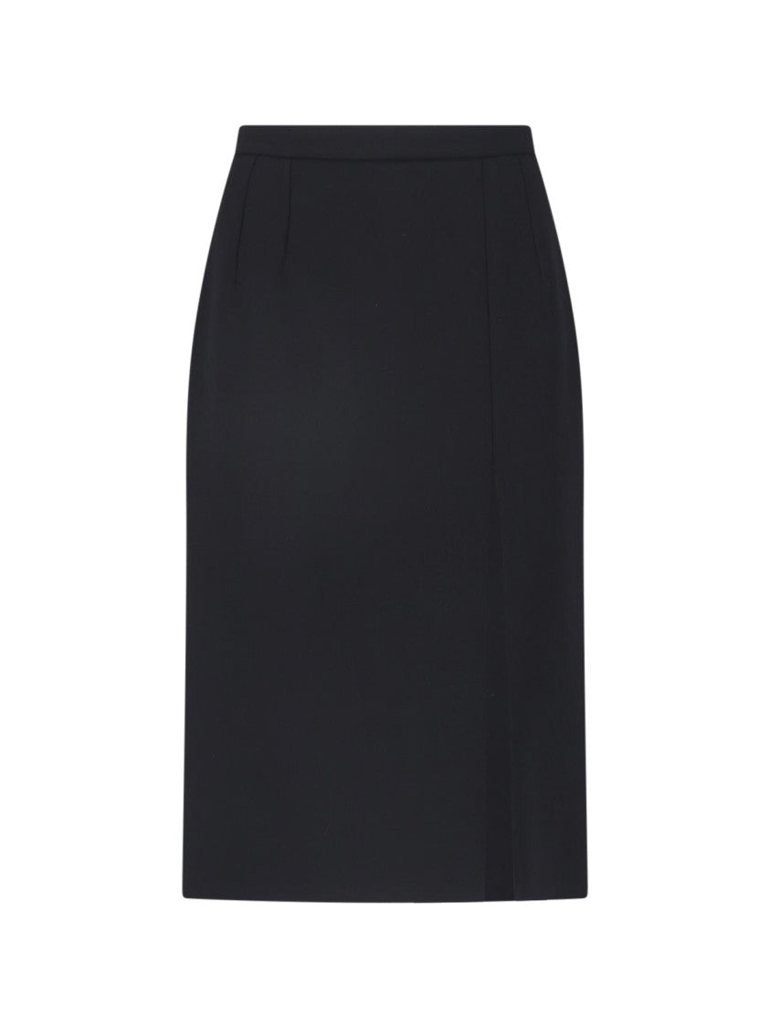 Dolce & Gabbana Straight Front-Slit Fitted Midi Skirt