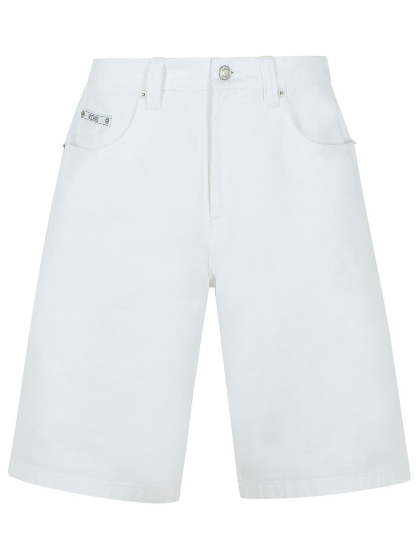 Moschino White Cotton Bermuda Shorts