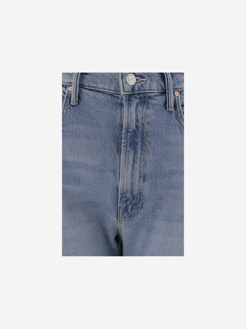 Mother Lasso Sneak Jeans In Combined Cotton Stretch