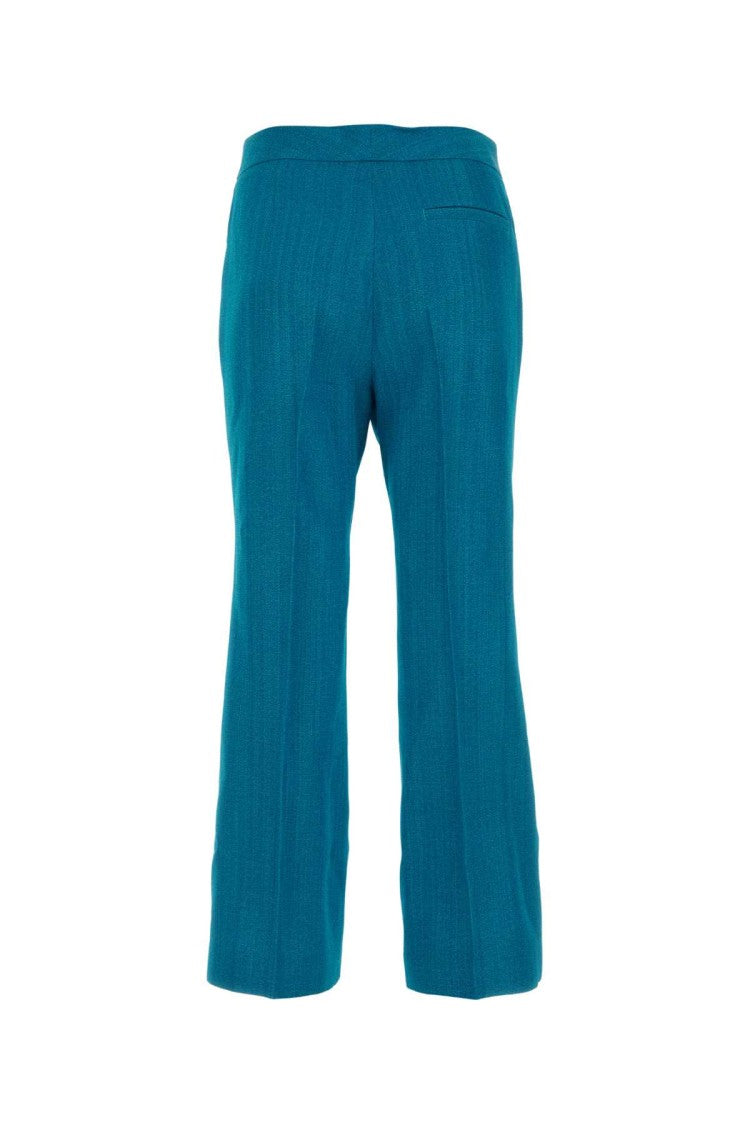 Jil Sander Tailored Petrol Blue Viscose Blend Pants