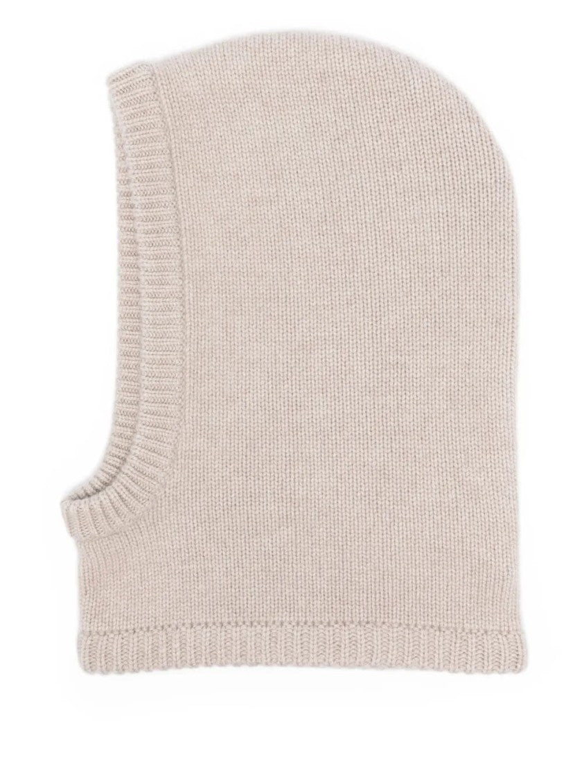 Lisa Yang Ribbed Cashmere Balaclava In Oyster Beige