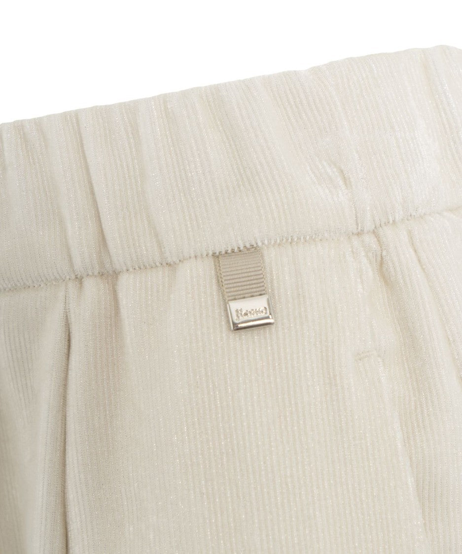 Herno Straight-Leg Velvet Joggers With Elastic Waistband