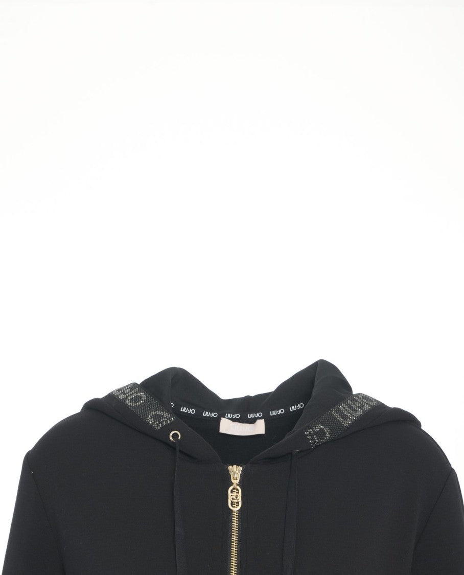 Liu Jo Hooded Sweatshirt With Rhinestones