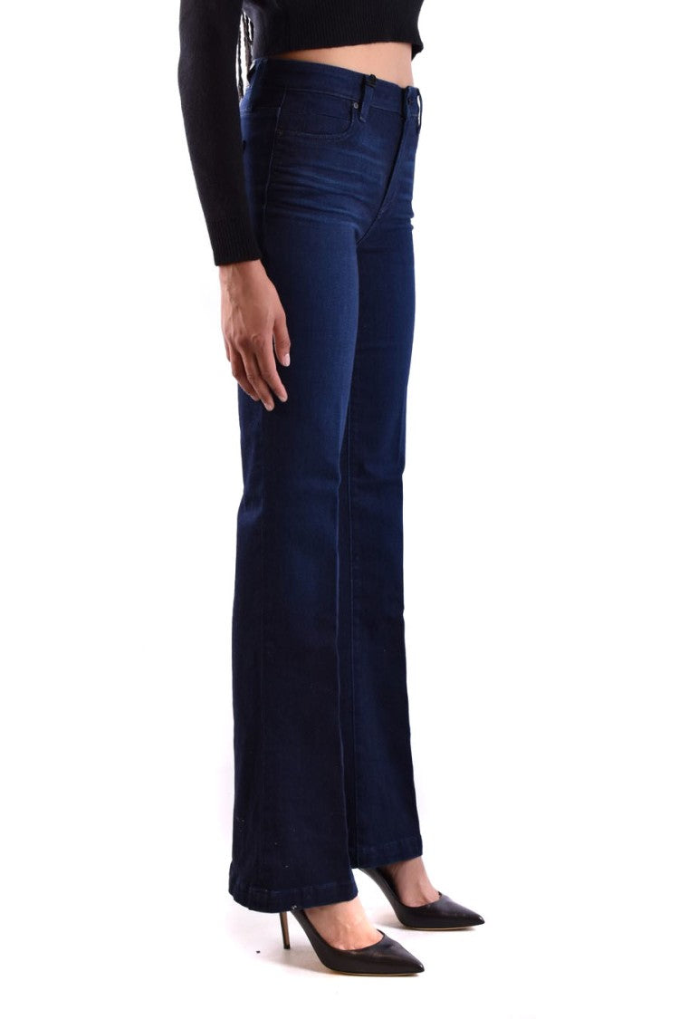 Paige High-Waisted Indigo Denim Jeans With Flared Silhouette