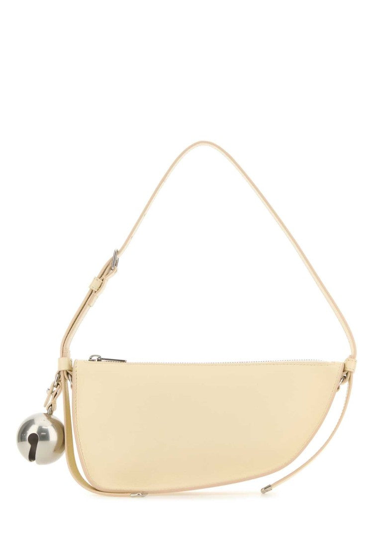 Burberry Cream Leather Shield Mini Shoulder Bag