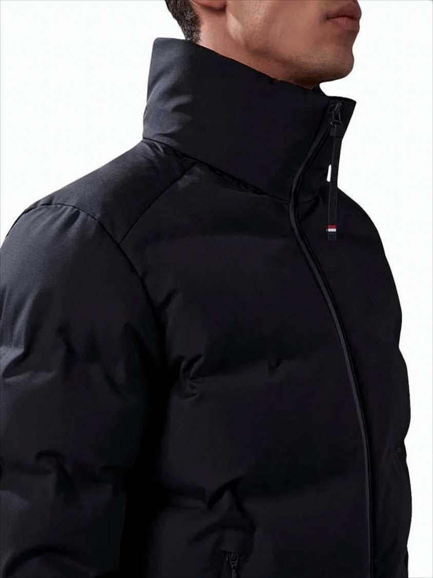 Moncler Matte Black Down Jacket With Detachable Hood
