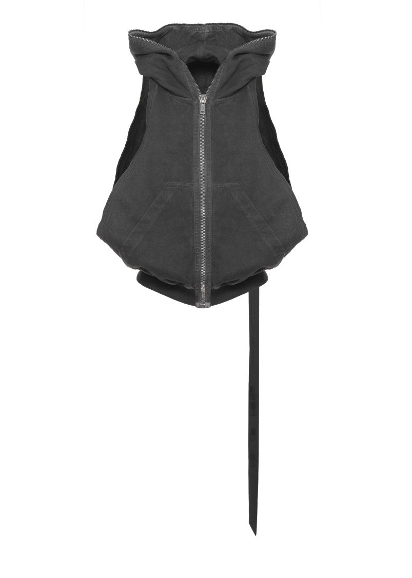 Drkshdw Black Hooded Zip Cotton Sweatshirt Top