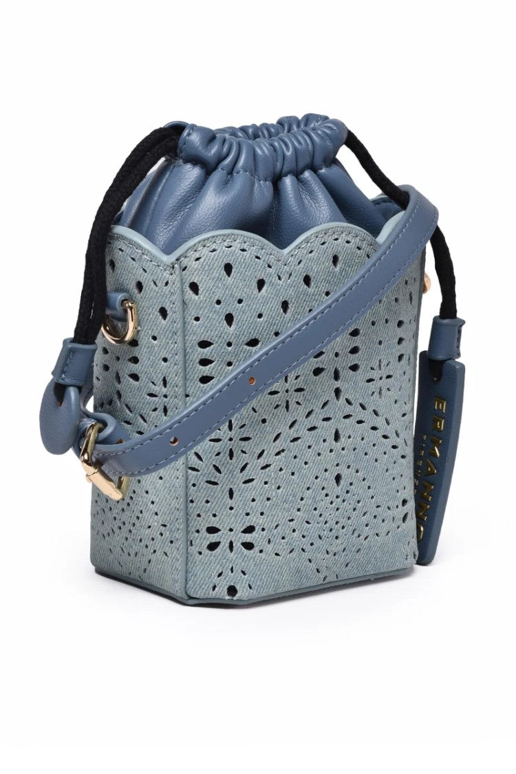Ermanno Firenze Denim Bucket Terra Jeans Polyester Polyurethane Bag