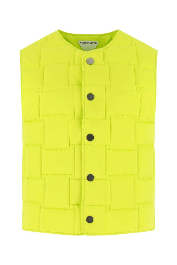 Bottega Veneta Acid Green Nylon Padded Vest