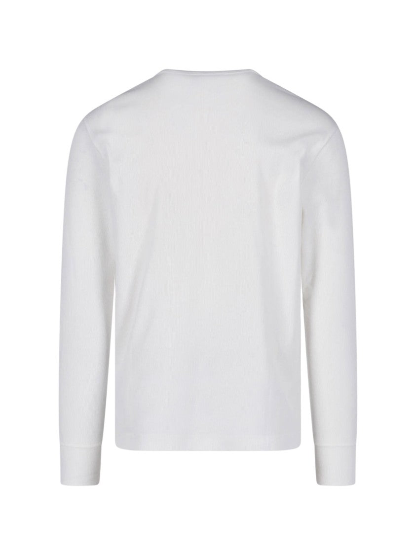 Burberry White Cotton Long-Sleeve T-Shirt