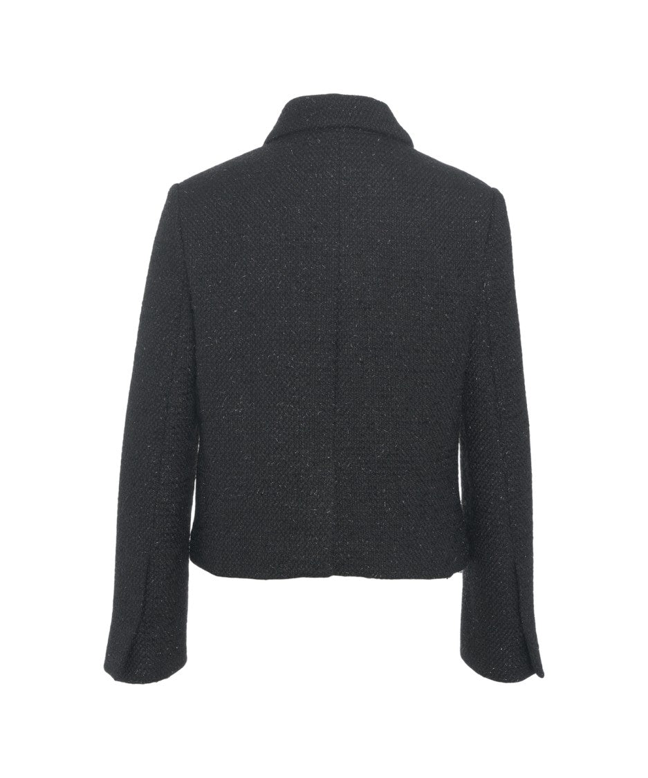 Gender Textured Woven Structured Jacket With Classic Collar