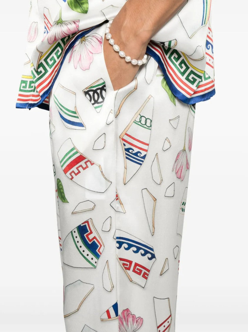 Casablanca Le Vase Brise Silk Trousers