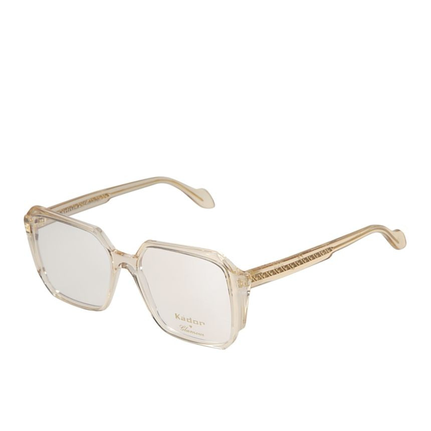 Kador Lizzy Geometric Square Eyeglasses With Textured Gold-Tone Temples