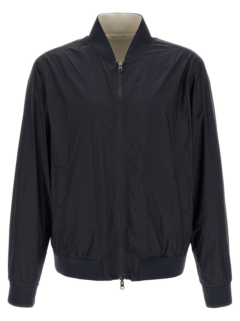 Pal Zileri Reversible Bomber Jacket With Ribbed Knit Details