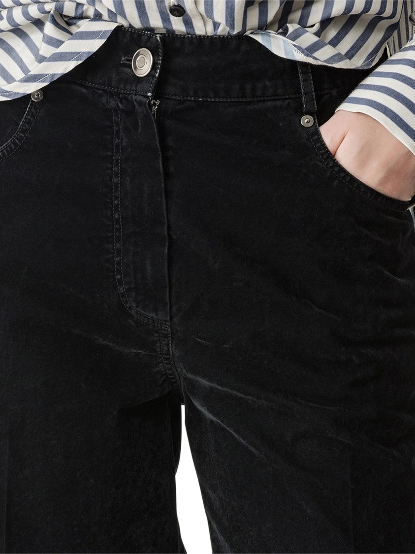 Forte Forte Flocked Cotton Five-Pocket Trousers With Textured Finish