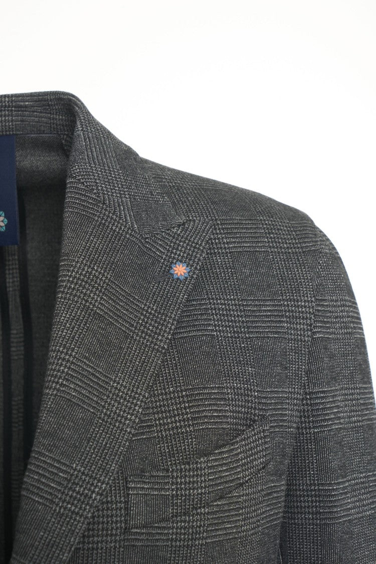 Bharnaba Glencheck Blazer With Tailored Silhouette And Two-Button Closure