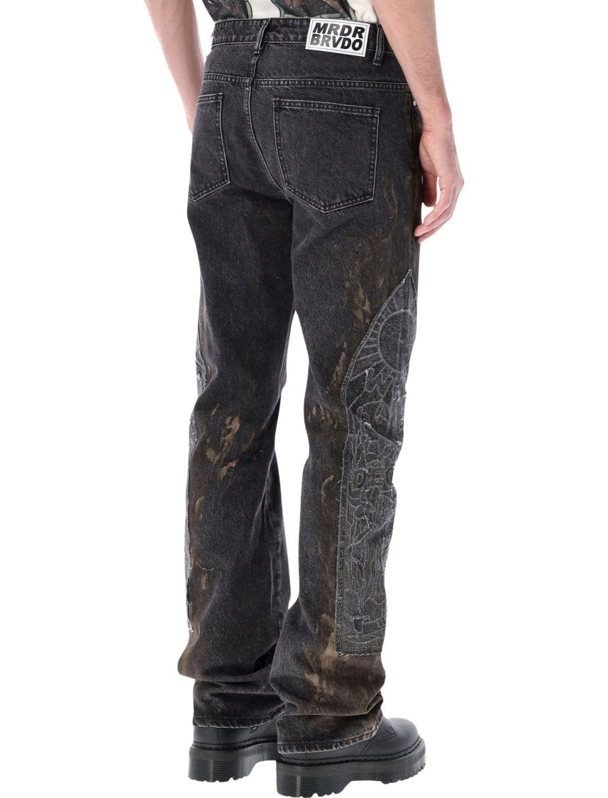 Who Decides War Mechanic Distressed Graphic Denim Jeans