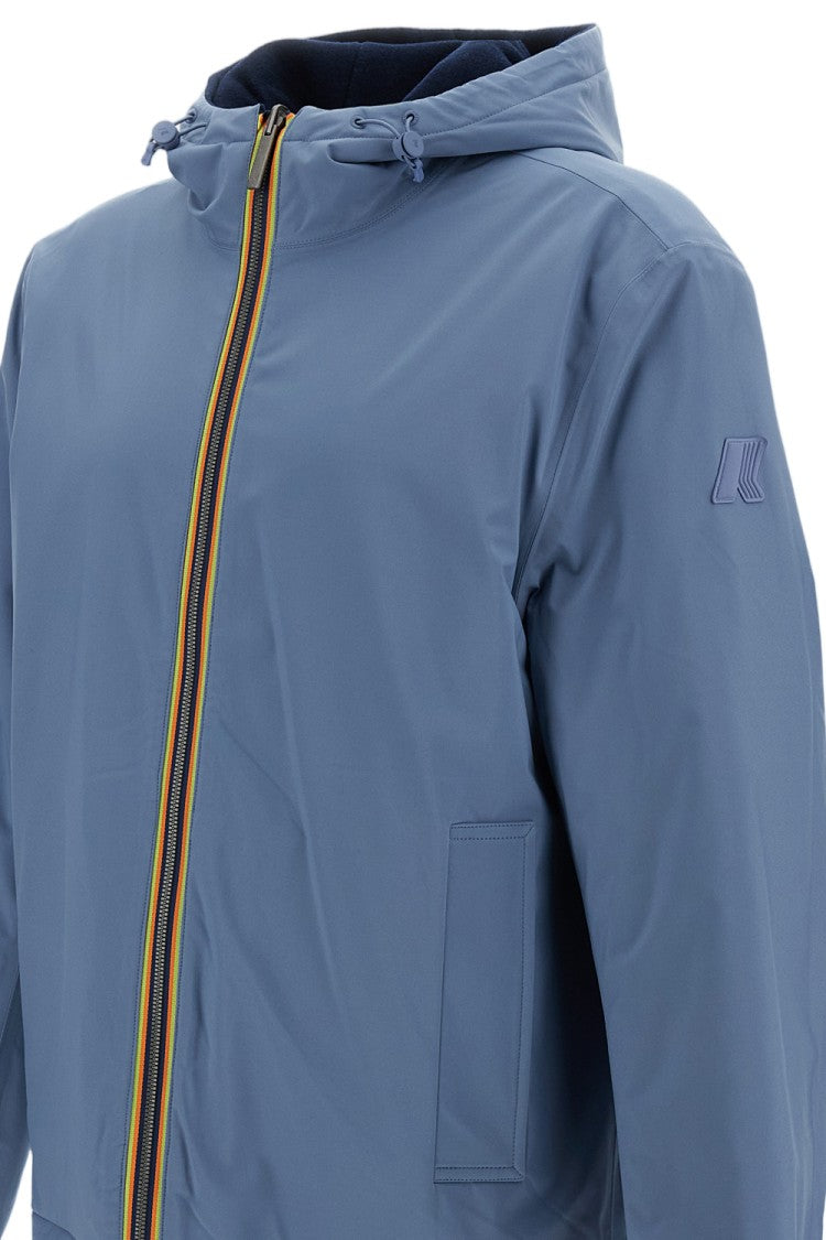 K-Way Blue Claudel Wool Bonded Reversible Jacket