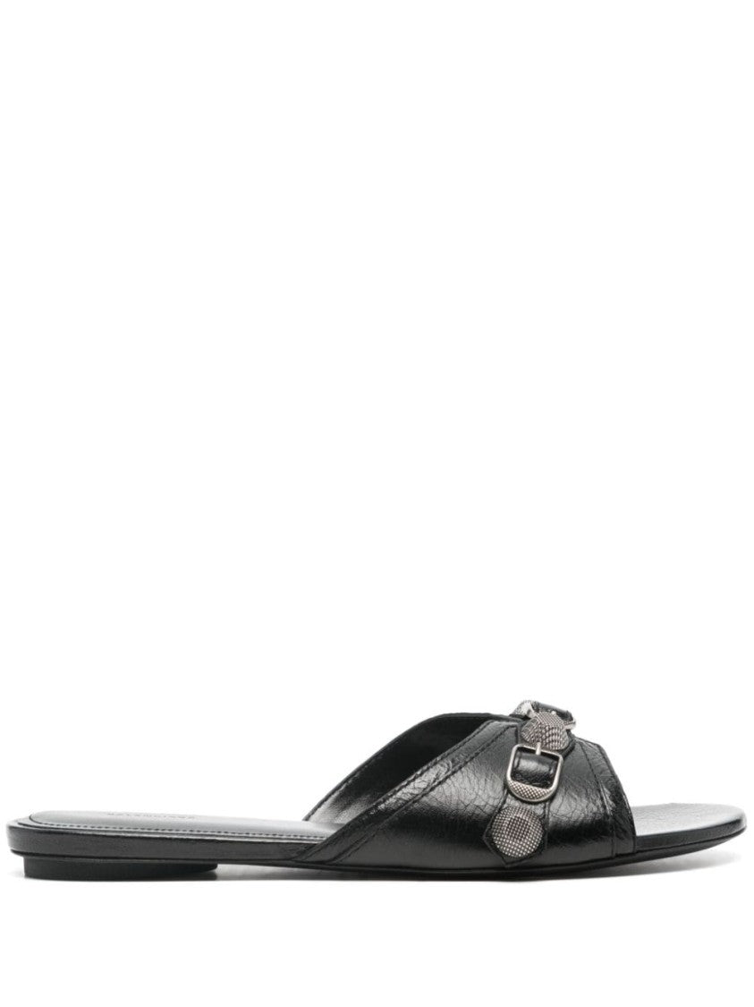 Balenciaga Cagole Leather Sandals