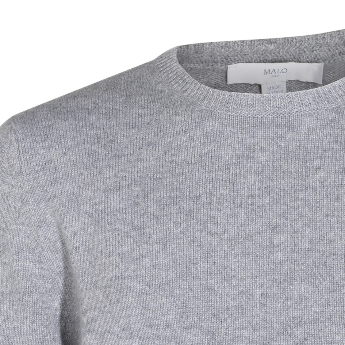 Malo Fine-Knit Grey Sweater With Crew Neckline And Tailored Fit