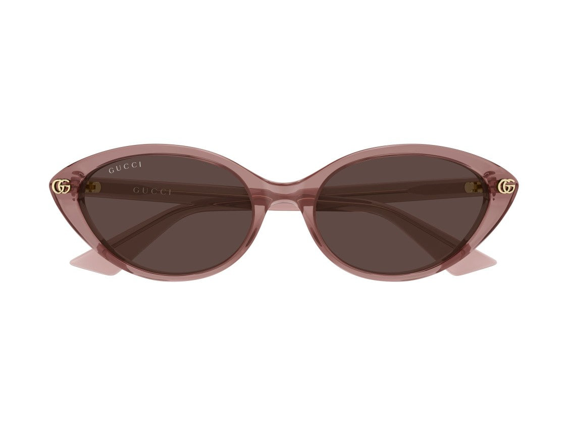 Gucci Gold Gg2110s Dusty Rose Translucent Cat-Eye Sunglasses