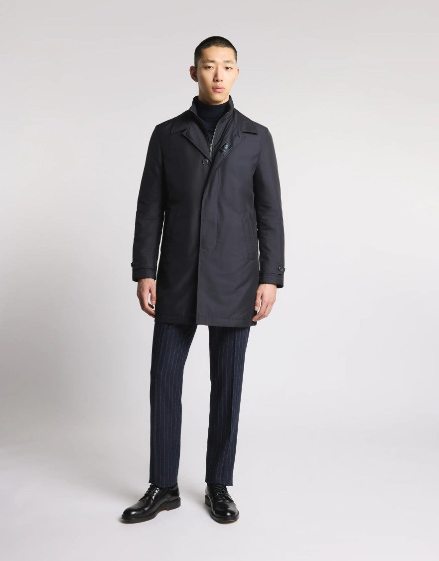 Fay Double-Front Waterproof Raincoat With Classic Collar