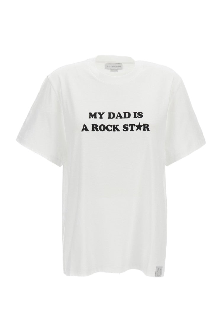 Stella Mccartney White My Dad Is A Rockstar Cotton T-Shirt