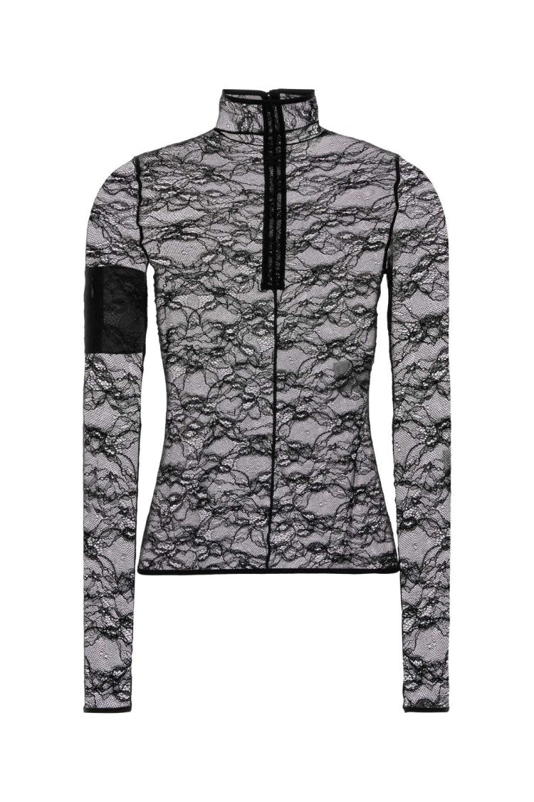 Courrèges Lace Mockneck Top