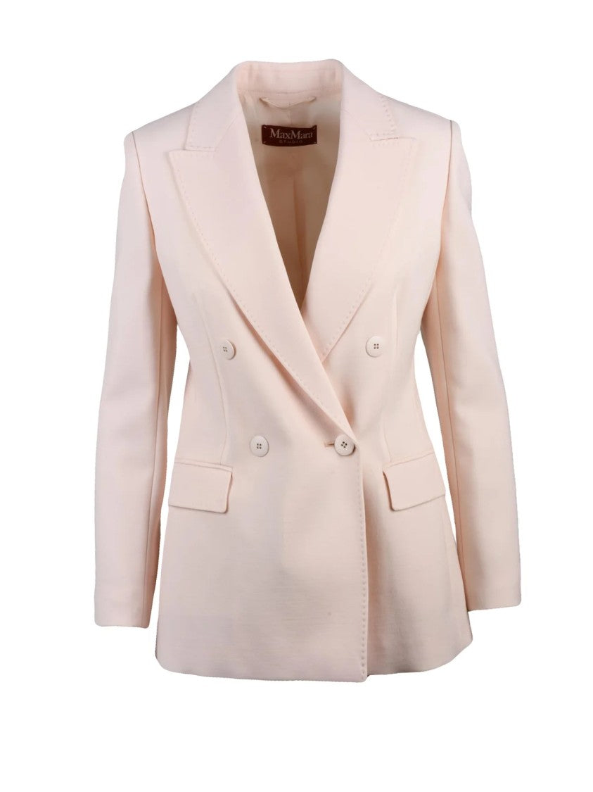Max Mara Tailored Double-Breasted Jacket With Wide Lapels And Flap Pockets