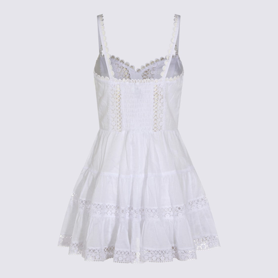 Charo Ruiz Ibiza Sleeveless Mini Dress With Scalloped Straps And Lace Detailing