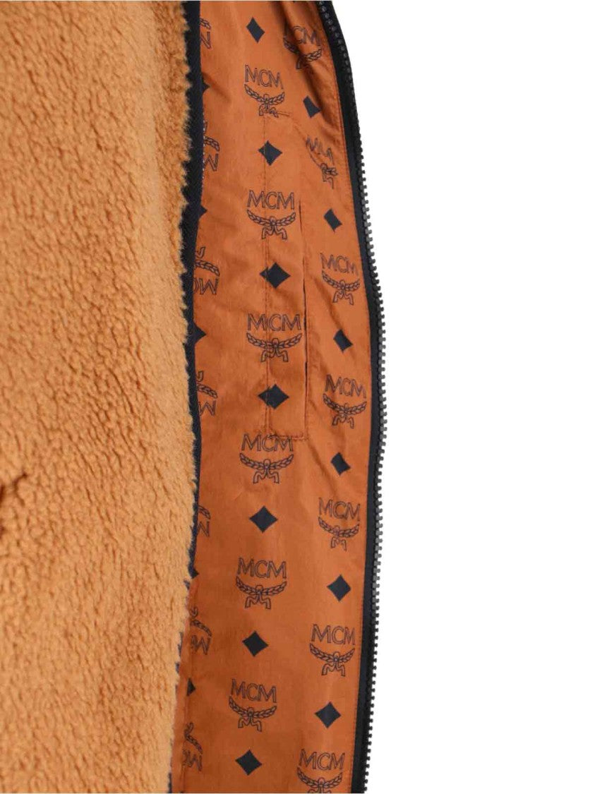 Mcm Plush Zip-Up Jacket With Teddy Texture