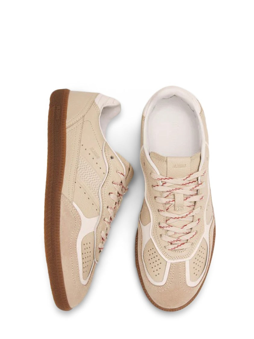 Alohas Perforated Low-Top Leather Sneakers With Contrasting Gum Sole