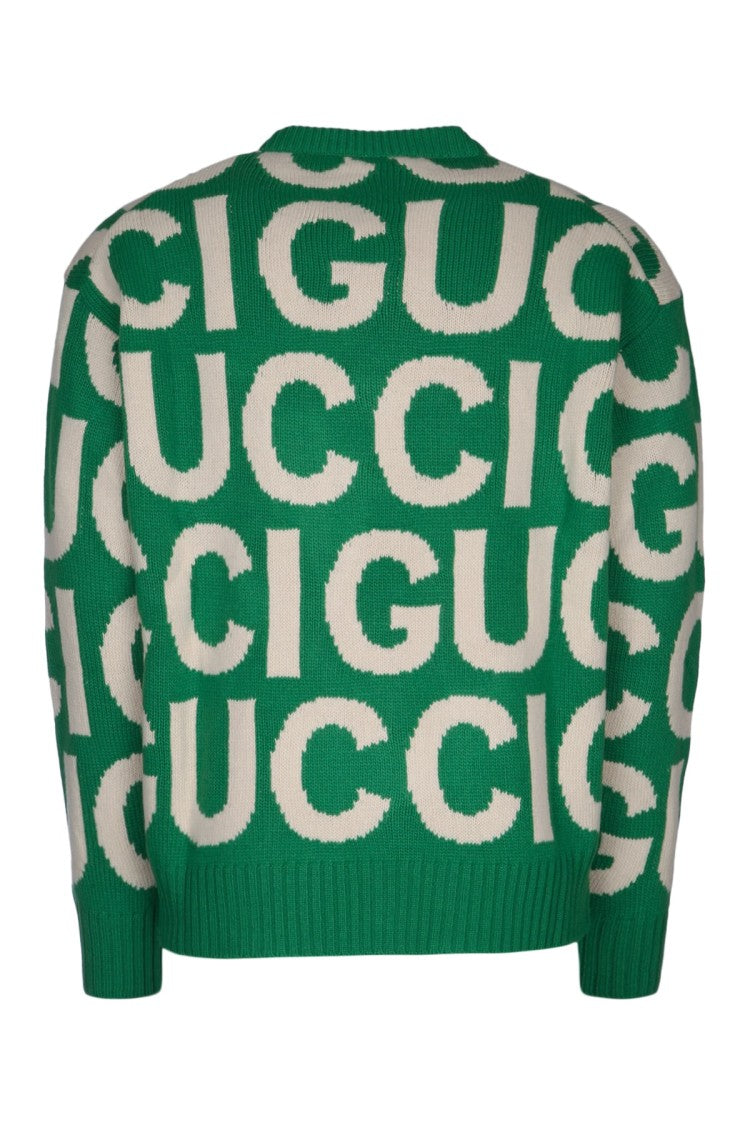 Gucci Oversized Logo Patterned Wool Sweater