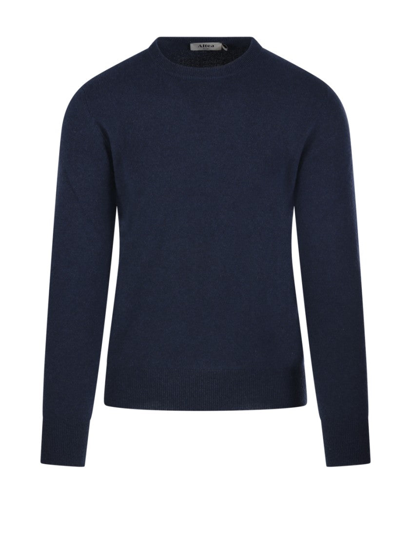 Altea Round Neck Cashmere Sweater With Ribbed Hem
