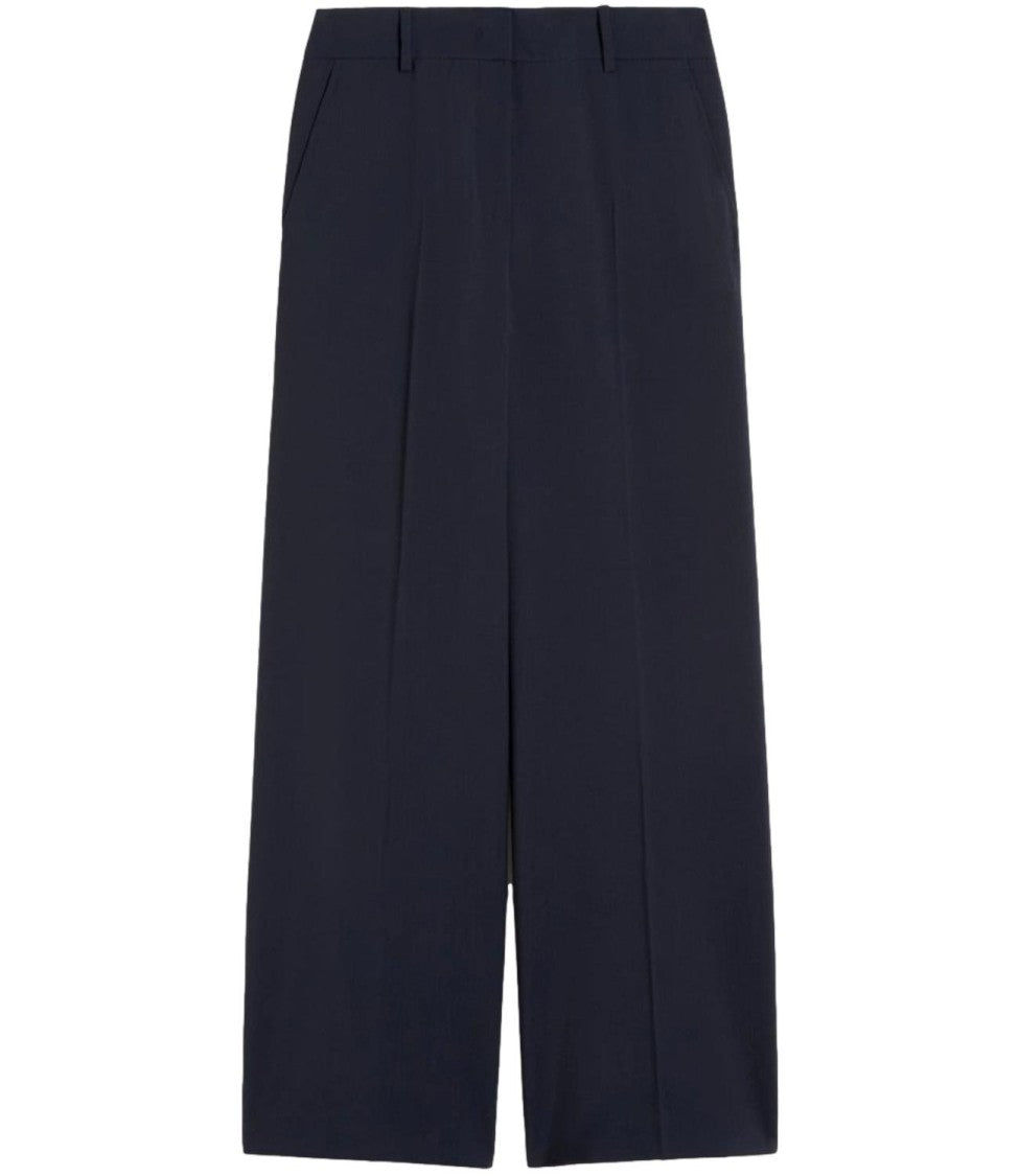 Max Mara Blue Virgin Wool Tailored Trousers