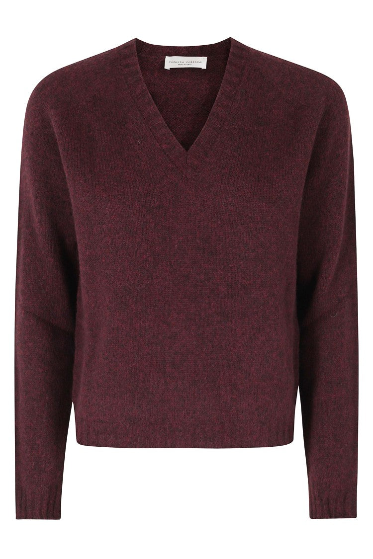 Roberto Collina Bordeaux Scollo V Ml Wool-Blend Sweater