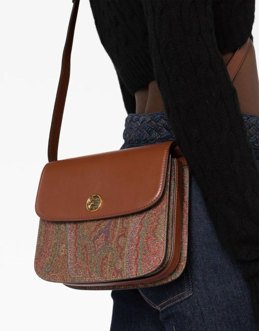 Etro Paisley-Print Logo Plaque Crossbody Bag
