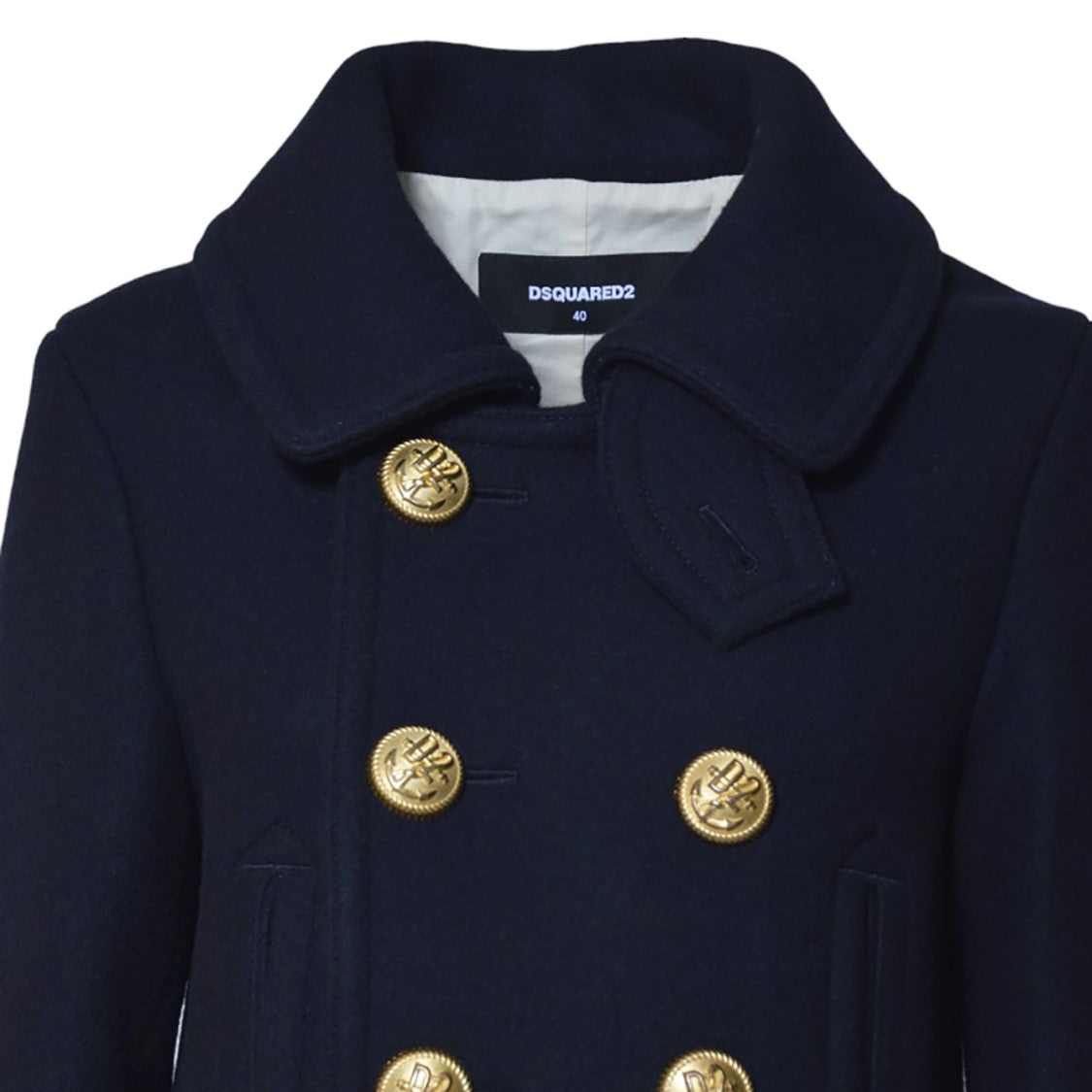 Dsquared2 Double-Breasted Blue Coat With Gold Buttons