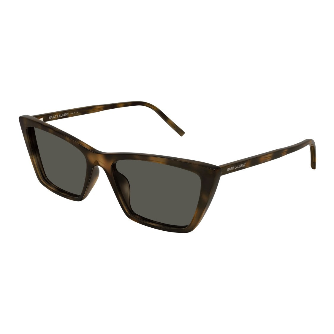 Saint Laurent Sl 737 Mica Thin Angular Tortoiseshell Cat-Eye Sunglasses
