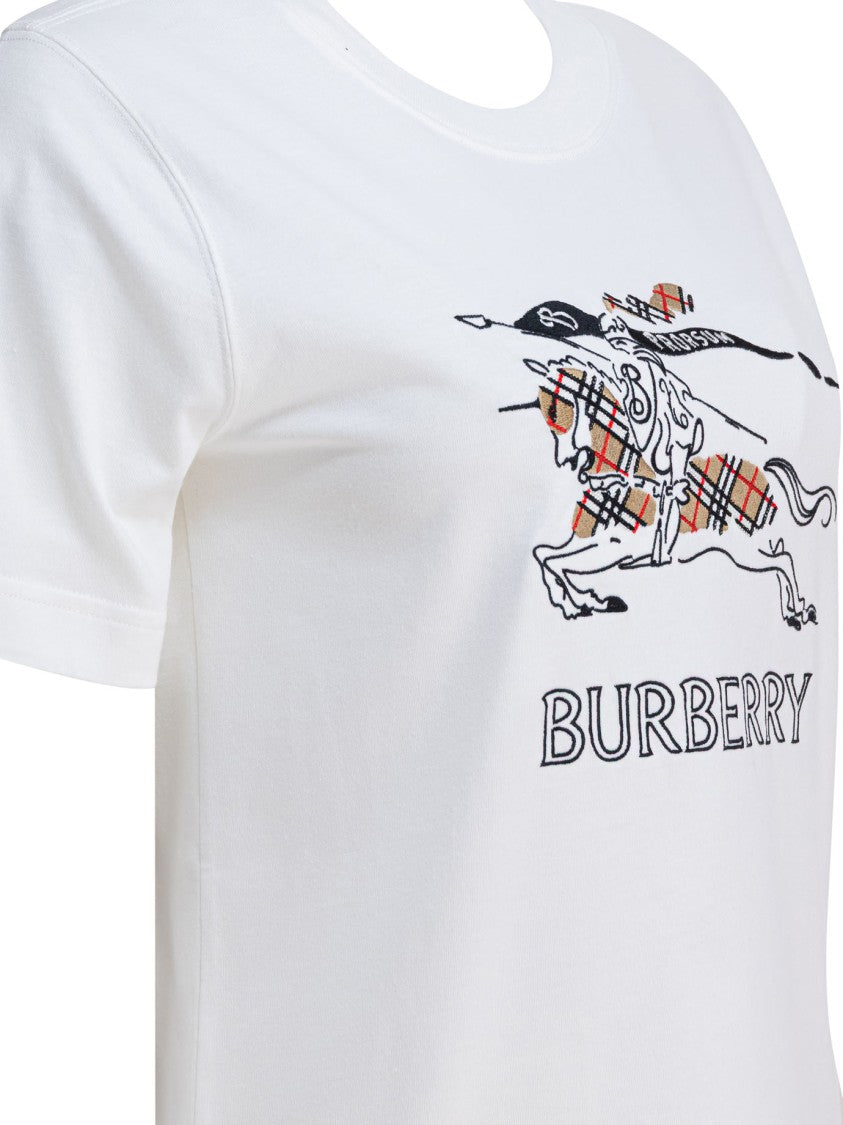 Burberry Lightweight Cotton Jersey T-Shirt With Chain-Stitch Embroidery