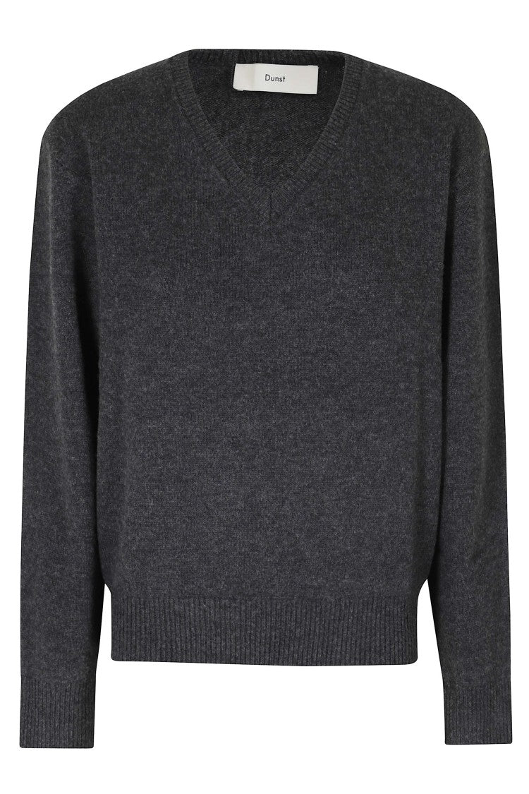 Dunst Gray V-Neck Wool-Cashmere Sweater