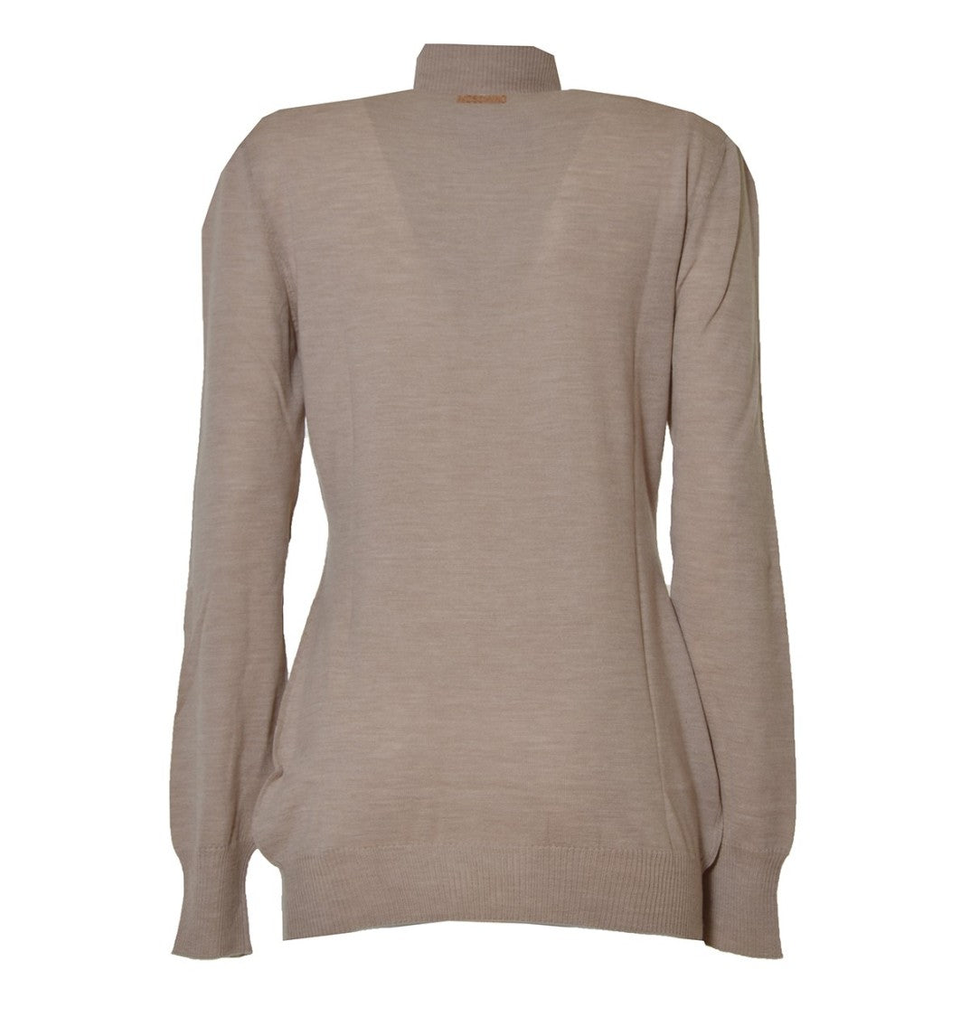 Boutique Moschino Beige Virgin Wool Turtleneck Sweater