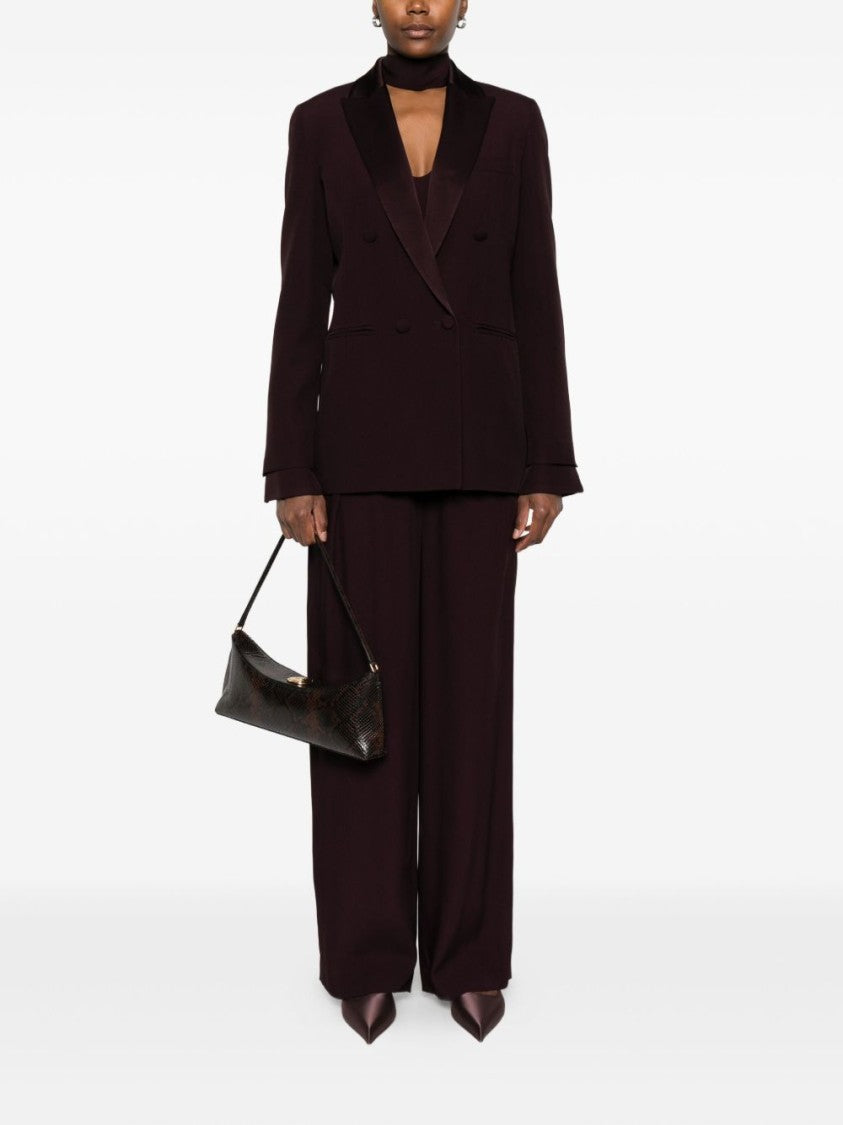 Raquel Diniz Double-Breasted Tailored Jacket In Deep Burgundy